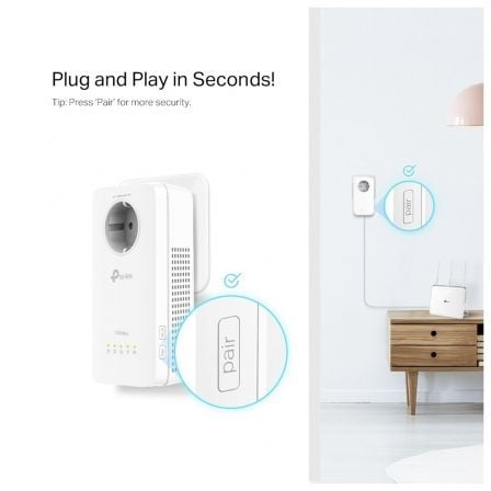 Adaptador Powerline TP-Link TL-WPA8631P 1300Mbps/ Alcance 300m/ Pack de 2