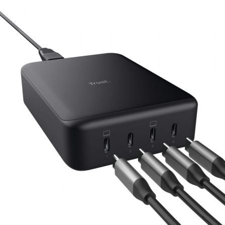 Cargador de Portátiles GaN Trust Maxo/ 4xUSB Tipo-C/ 240W