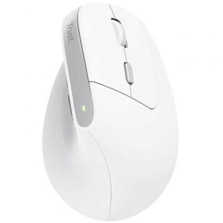 Ratón Vertical Inalámbrico Trust Bayo II/ Batería recargable/ Hasta 2400 DPI/ Blanco
