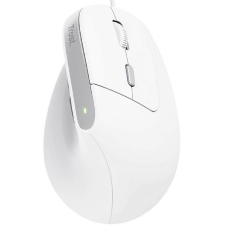 Ratón Vertical Trust Bayo II/ Hasta 2400 DPI/ Blanco