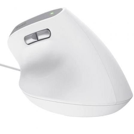 Ratón Vertical Trust Bayo II/ Hasta 2400 DPI/ Blanco