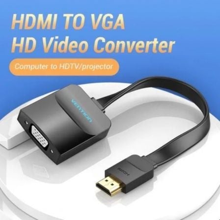 Cable Conversor Vention 74345/ HDMI Macho/ VGA Hembra/ 15cm/ Negro