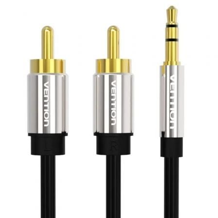 Cable Estéreo Vention BCFBG/ Jack 3.5 Macho - 2x RCA Macho/ 1.5m/ Negro