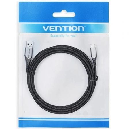Cable USB 2.0 Tipo-C Vention COKBC/ USB Macho - USB Tipo-C Macho/ Hasta 60W/ 480Mbps/ 25cm/ Gris