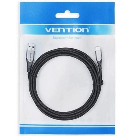 Cable USB 2.0 Tipo-C Vention COKBG/ USB Macho - USB Tipo-C Macho/ Hasta 60W/ 480Mbps/ 1.5m/ Gris