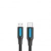 Cable USB 2.0 Tipo-C Vention COVBF/ USB Tipo-C Macho - MicroUSB Macho/ Hasta 10W/ 480Mbps/ 1m/ Negro