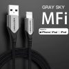 Cable USB 2.0 Lightning Vention LABHH/ USB Macho - Lightning Macho/ Hasta 12W/ 480Mbps/ 2m/ Gris