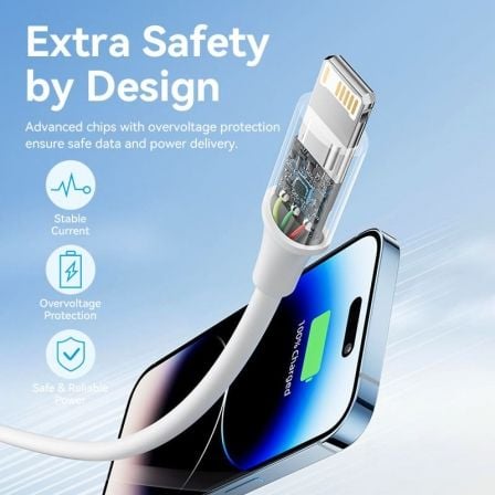 Cable USB 2.0 Lightning Vention LAIWF/ USB Macho - Lightning Macho/ 480Mbps/ 1m/ Blanco
