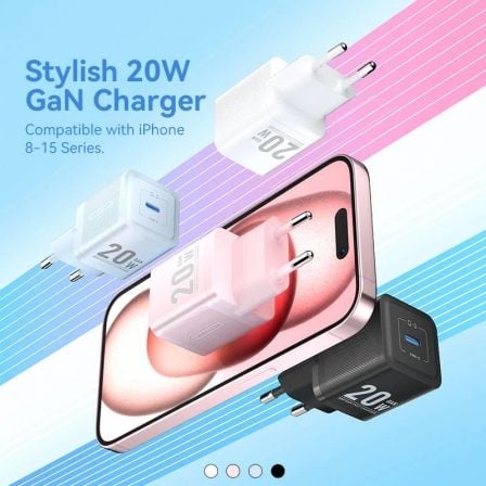 Cargador de Pared GaN Vention FEPP0-EU/ 1xUSB Tipo-C/ 20W