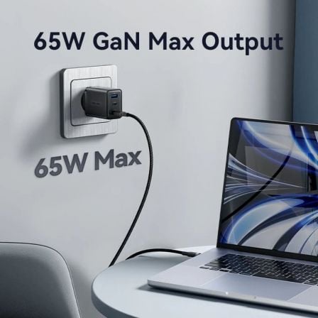 Cargador de Pared GaN Vention FERW0-EU/ 2xUSB Tipo-C/ 1xUSB/ 65W
