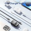 Cargador de Pared GaN Vention TZ-FEQB0-EU-01/ 1xUSB Tipo-C/ 1xUSB + Cable USB Tipo-C/ 30W