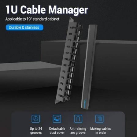Organizador de Cables de Red Vention KHAB0/ 24 Puertos