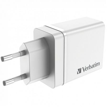 Cargador de Pared GaN Verbatim CHR-30EU2/ 1xUSB Tipo-C/ 3xUSB/ 30W