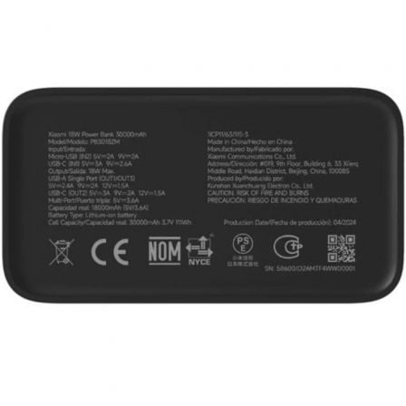 Powerbank 30000mAh Xiaomi 18W Powerbank/ 18W/ Negra