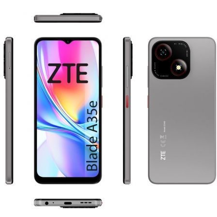 Smartphone ZTE Blade A35E 2GB/ 32GB/ 6.52"/ Gris Oscuro