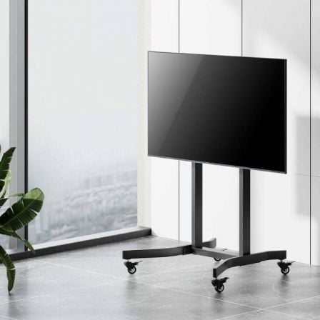 Soporte de Suelo Motorizado con Ruedas Aisens FTF100E-271 para TV de 55-100"/ hasta 120kg