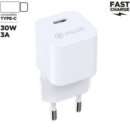Cargador de Pared Muvit For Change MCACC0047/ 1xUSB Tipo-C/ 30W