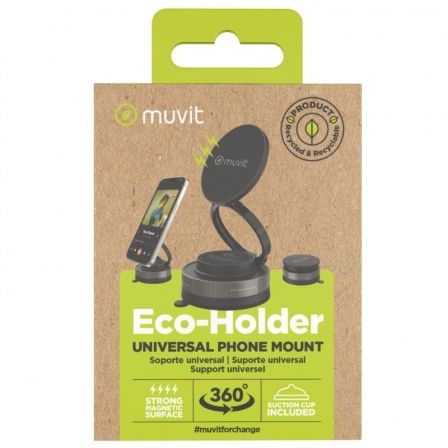 Soporte de Smartphone para Coche Muvit For Change MCCHL0035/ Negro