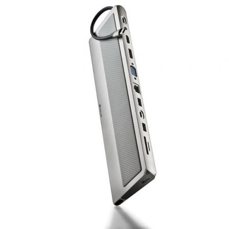 Docking USB Tipo-C NGS WonderDock 12 Pro/ 3xUSB/ 2xHDMI/ 1xVGA/ 1xRJ45/ 1xLector de Tarjetas/ 1xJack 3.5/ 1xUSB Tipo-C PD/ Gris