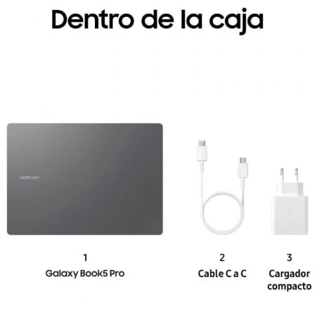 Portátil Samsung Galaxy Book5 Pro Intel Core Ultra 7-256V/ 16GB/ 512GB SSD/ 14" Tactil/ Win11 Pro