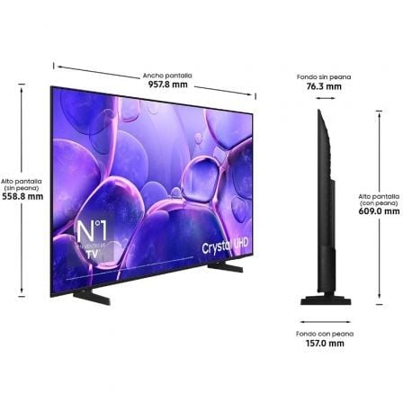 Televisor Samsung LED Crystal UHD TU43U8005FU 43"/ Ultra HD 4K/ Smart TV/ WiFi