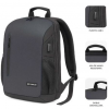 Mochila Subblim Xpand Air Padding Backpack para Portátiles hasta 15.6"/ Puerto USB/ Negro