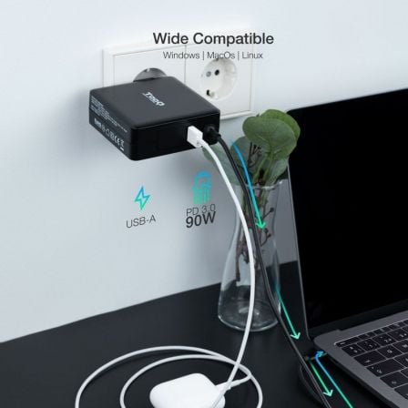 Cargador de Portátil TooQ TQLC-USBC90PD USB Tipo-C/ 90W/ Automático/ Voltaje 5-20V