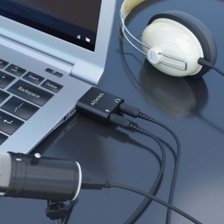 Tarjeta de sonido aisens a106-0768/ usb macho - 2x jack 3.5 hembra