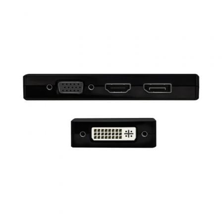 Conversor usb tipo-c aisens a109-0679/ hdmi hembra - vga hembra - dvi hembra - displayport hembra/ 15cm/ negro