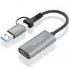 Conversor hdmi aisens a109-0913/ usb + usb tipo-c 3.1 macho - hdmi macho/ 15cm/ gris