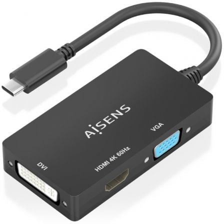 art_ais-adp-a109-0954_1 Conversor hdmi aisens a109-0954/ usb tipo-c macho - dvi/hdmi/vga hembra/ 15cm/ negro