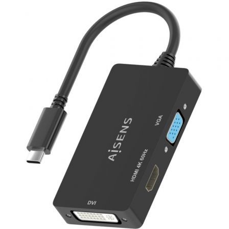 art_ais-adp-a109-0954_3 Conversor hdmi aisens a109-0954/ usb tipo-c macho - dvi/hdmi/vga hembra/ 15cm/ negro