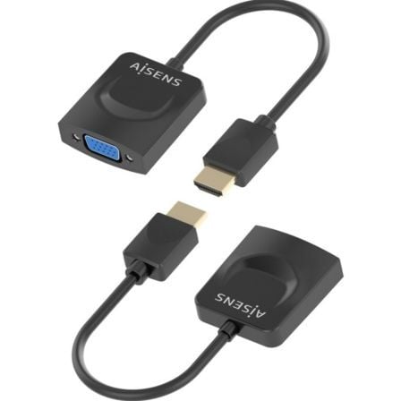 Conversor aisens a122-0947/ hdmi macho - svga hembra/ 15cm/ negro