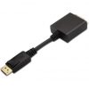 Cable conversor aisens a125-0133/ displayport macho - dvi hembra/ 15cm/ negro