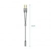 Cable estéreo aisens a128-0417/ jack 3.5 hembra - 2x jack 3.5 macho/ 25cm/ gris