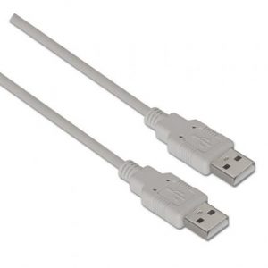 Cable usb 2.0  aisens a101-0021/ usb macho - usb macho/ 1m/ beige