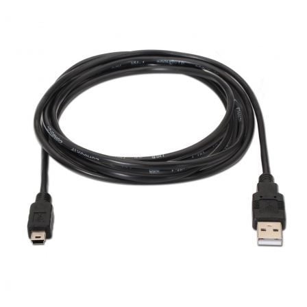 Cable usb 2.0 aisens a101-0025/ usb macho - usb mini/ hasta 2.5w/ 60mbps/ 1.8m/ negro