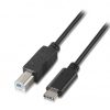 Cable usb 2.0 impresora aisens a107-0053/ usb tipo-c macho - usb tipo-b macho/ 480mbps/ 1m/ negro