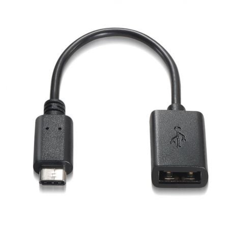 Cable usb 2.0 aisens a107-0059/ usb tipo-c macho - usb hembra/ 480mbps/ 15cm/ negro