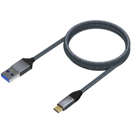 Cable usb 3.1 tipo-c aisens a107-0633/ usb tipo-c macho - usb macho/ hasta 27w/ 1250mbps/ 2m/ gris