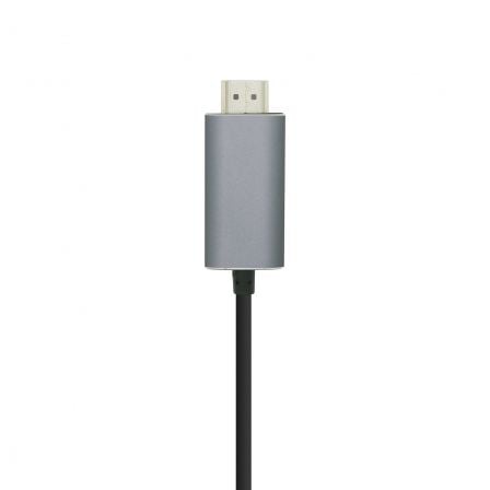 Cable conversor aisens a109-0392/ usb tipo-c macho - hdmi macho/ hasta 27w/ 1250mbps/ 80cm/ negro