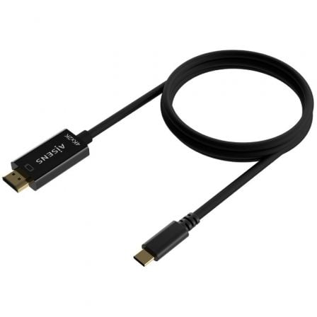 Cable conversor hdmi 4k aisens a109-0623/ usb tipo-c macho - hdmi macho/ hasta 27w/ 1250mbps/ 80cm/ negro