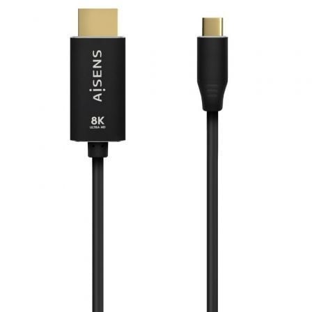 art_ais-cab-a109-0712_1 Cable conversor aisens a109-0712/ usb tipo-c macho - hdmi 8k macho/ hasta 27w/ 6000mbps/ 2m/ negro
