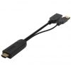 Cable Conversor 4K Aisens A122-0642/ HDMI Macho - DisplayPort Hembra - USB Macho/ Hasta 10W/ 2250Mbps/ 10cm + 10cm/ Negro