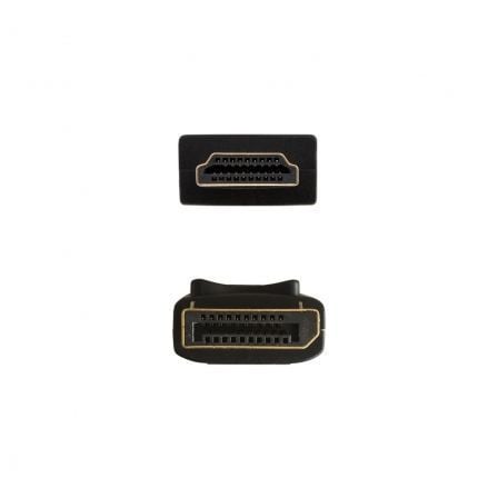 Cable conversor aisens a125-0364/ displayport macho - hdmi macho/ hasta 5w/ 2300mbps/ 2m/ negro