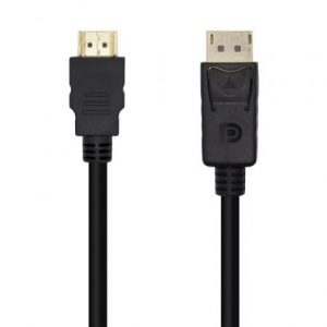 Cable conversor aisens a125-0461/ displayport macho - hdmi macho/ hasta 5w/ 2300mbps/ 5m/ negro