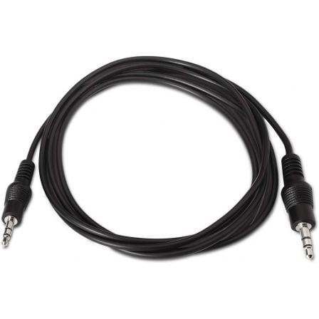 Cable estéreo aisens a128-0141/ jack 3.5 macho - jack 3.5 macho/ hasta 0.1w/ 30cm/ negro