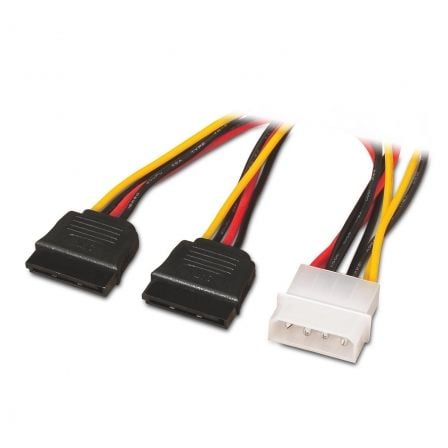 Cable duplicador de alimentación aisens a131-0161/ molex 4 pin macho - 2x sata hembra/ hasta 54w/ 20cm