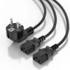Cable alimentación cpu aisens a132-0864/ cee7 macho - 2x c13 hembra/ 1.8m/ negro
