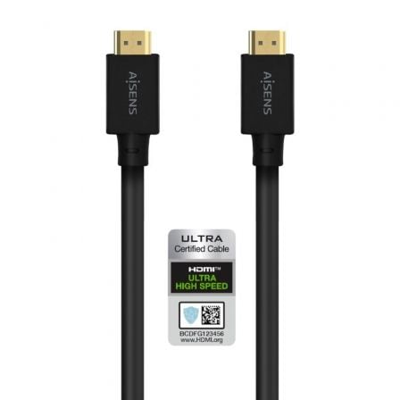 Cable hdmi 2.1 8k aisens a150-0680/ hdmi macho - hdmi macho/ 5m/ certificado/ negro